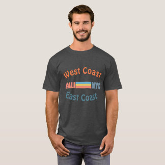Camiseta de la costa oeste de la costa del este