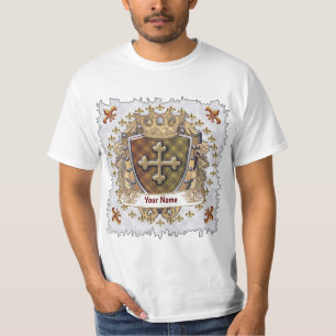 Camiseta de la Cresta Familiar del Escudo Cruzada