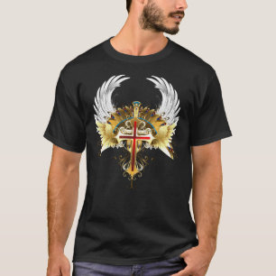 Camiseta de la Cruz Cristiana del Arco Dorado