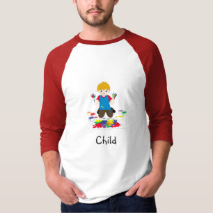 Camiseta de la dedo-pintura del niño