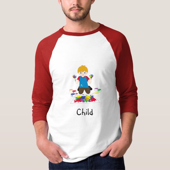 Camiseta de la dedo-pintura del niño (Anverso)