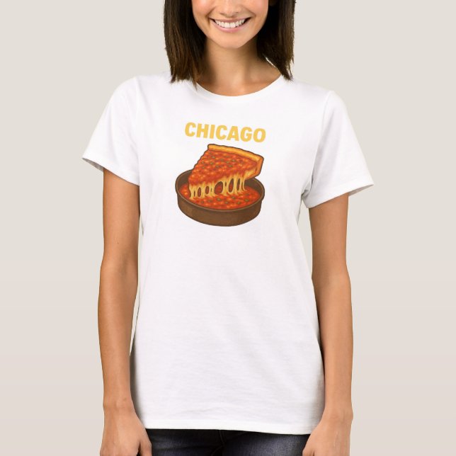 Camiseta de la Deep Dish Pizza de Chicago (Anverso)