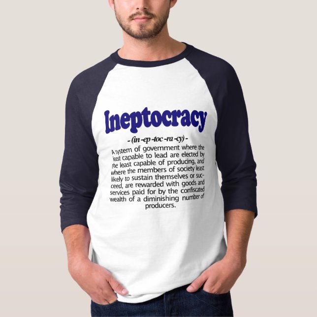 Camiseta de la definición de Ineptocracy (Anverso)