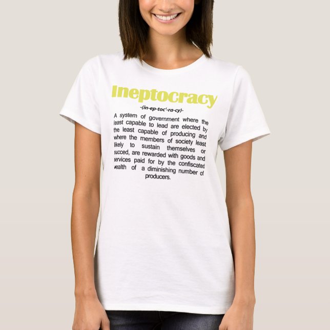 Camiseta de la definición de Ineptocracy (Anverso)