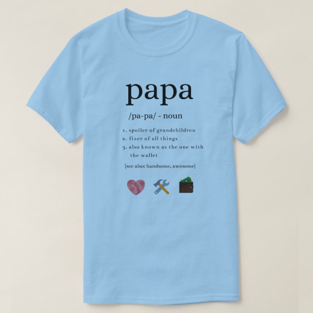 Camiseta de la definición del abuelo de la papá (Diseño del anverso)