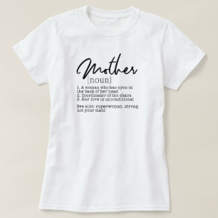 Camiseta de la definición del diccionario de madre