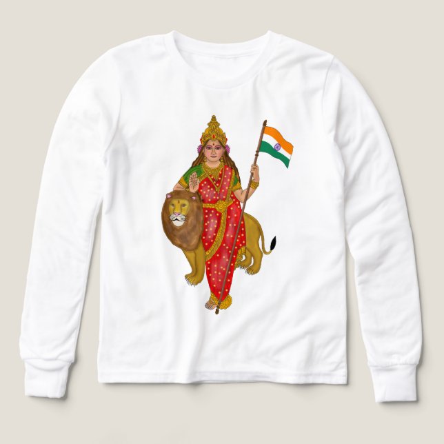 Camiseta de la Diosa Bharat Mata (Diseño frontal)