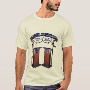 Camiseta de la discusión de la muleta