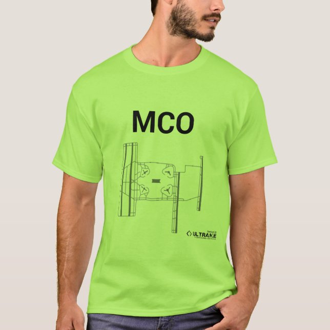 Camiseta de la disposición del aeropuerto de MCO (Anverso)