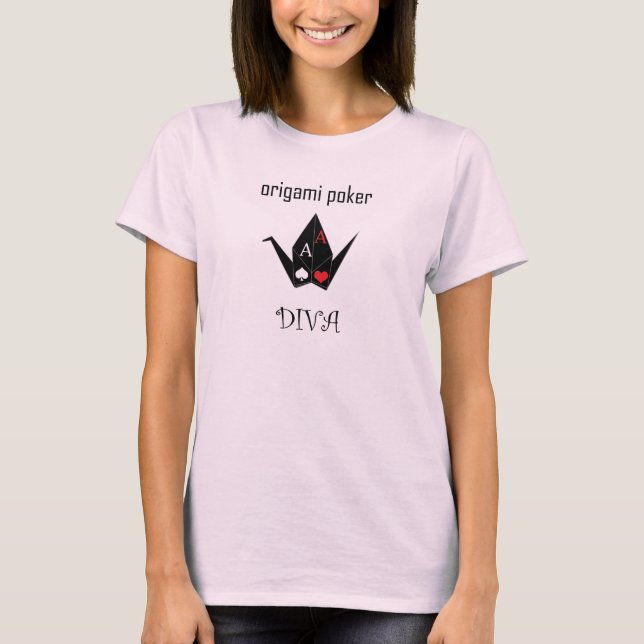 Camiseta de la diva del póker de Origami (Anverso)