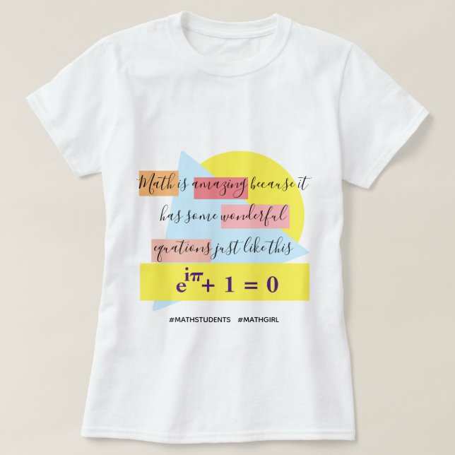 Camiseta de la ecuación maravillosa matemática (Diseño del anverso)