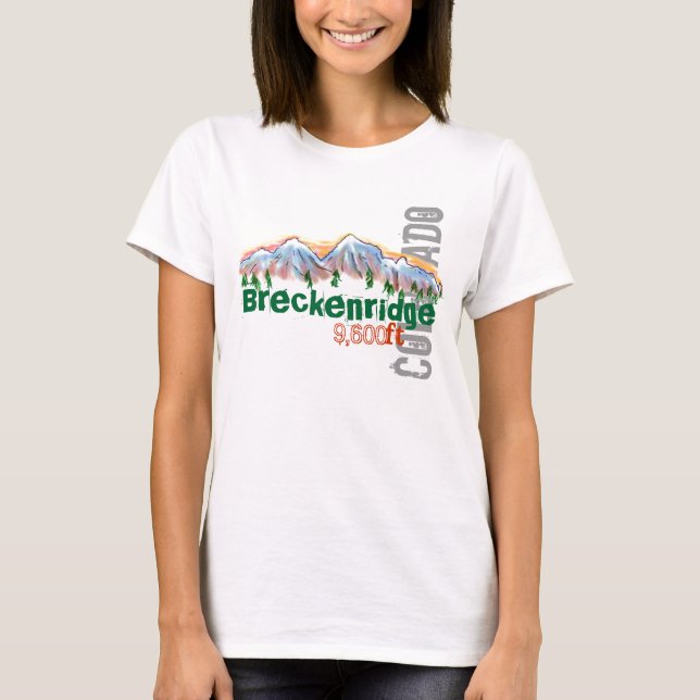 Camiseta de la elevación de Breckenridge Colorado (Anverso)