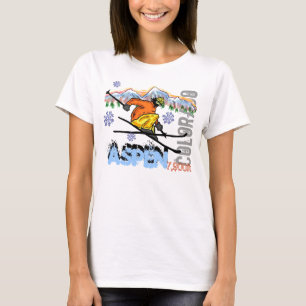 Camiseta de la elevación del esquí de Aspen
