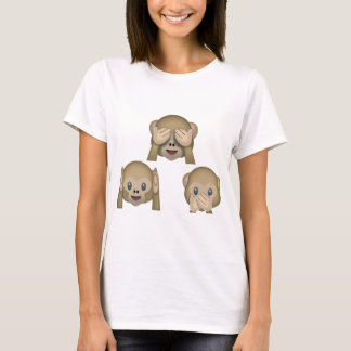 Camiseta de la emoji de tres monos