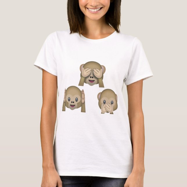 Camiseta de la emoji de tres monos (Anverso)