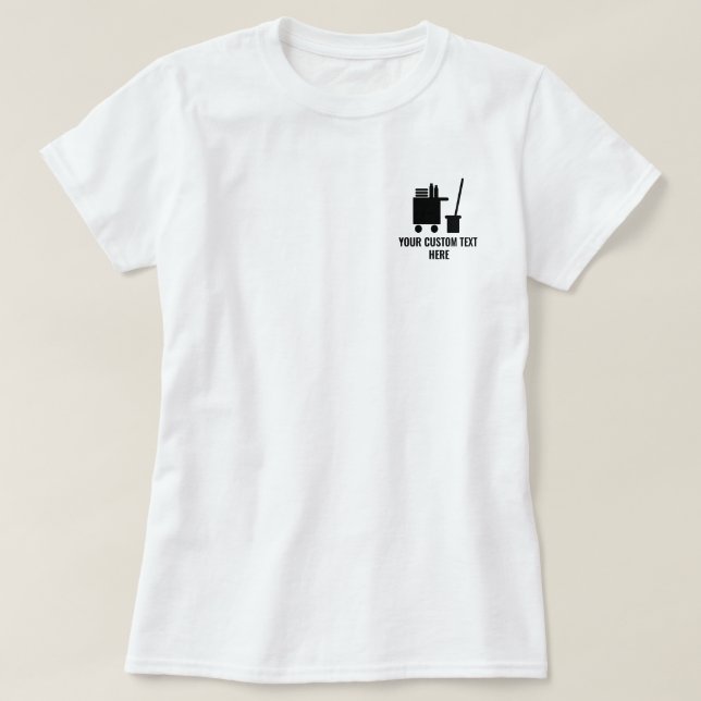 Camiseta de la empresa de limpieza para el ama de  (Diseño del anverso)