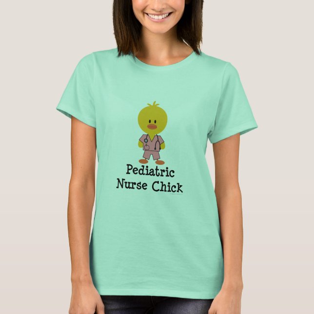 Camiseta de la Enfermera Pediátrica Chick Ringer (Anverso)