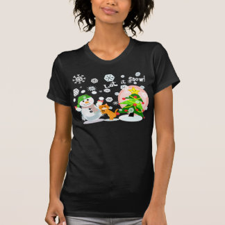 Camiseta de la escena de la nieve del navidad