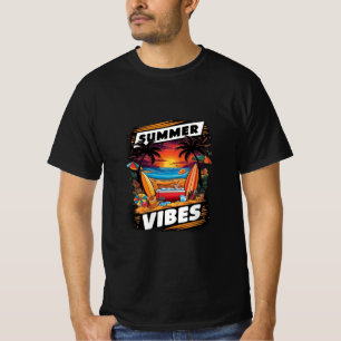 Camiseta de la escena de la playa de Summer Vibes 