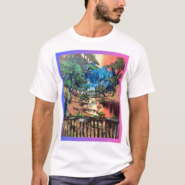 Camiseta de la escena del atardecer (Anverso)