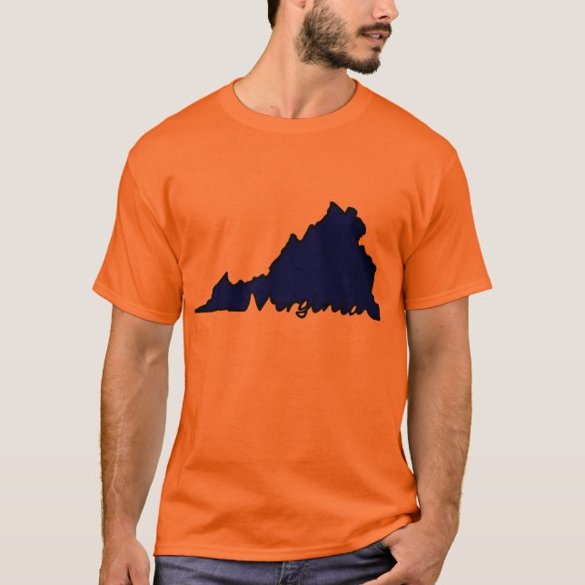 Camiseta de la escritura de Virginia - naranja (Anverso)