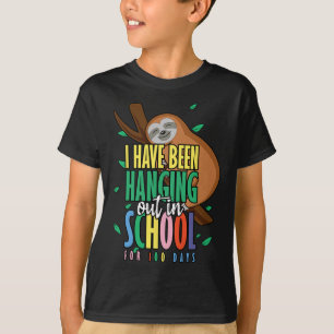 Camiseta De la escuela Feliz 100° día 100 Hanging Sloth