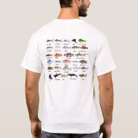 Camiseta de la especie de los peces de agua salada