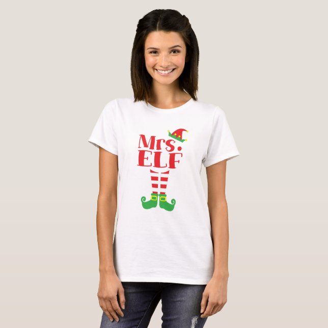 Camiseta de la estación del navidad de señora ELF (Anverso completo)