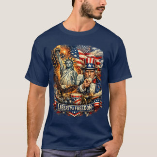 Camiseta de la Estatua de la Libertad y Tío Sam Li