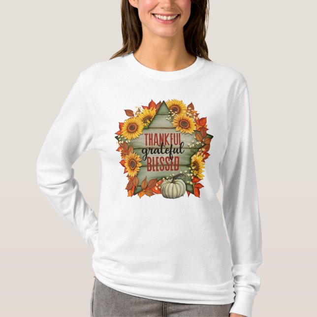 Camiseta de la Estrella del Otoño, agradecida de a (Anverso)