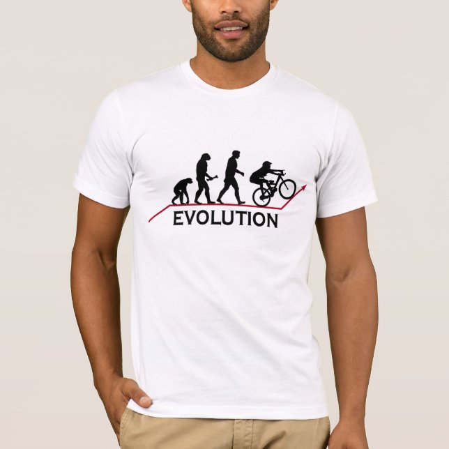 Camiseta de la evolución de la bici de montaña (Anverso)