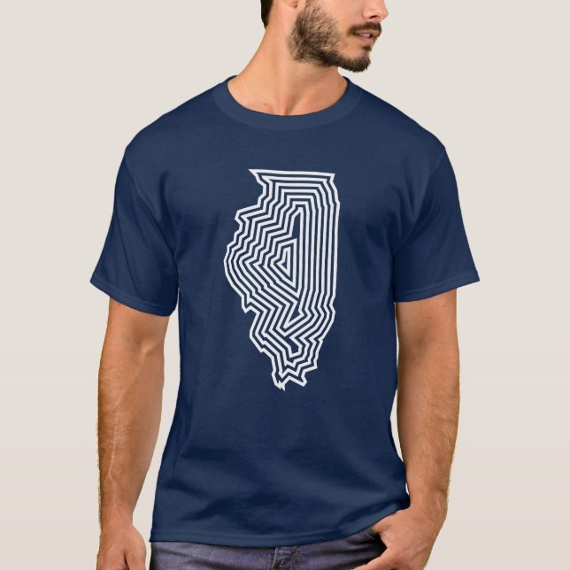 Camiseta de la explosión del blanco de Illinois (Anverso)