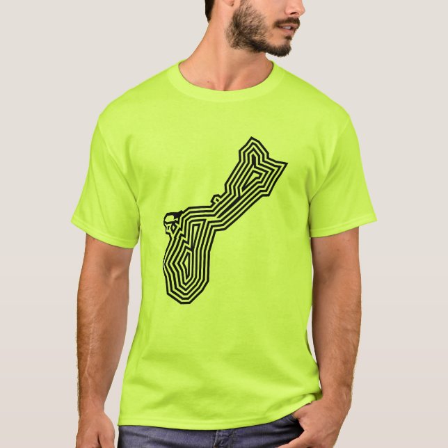 Camiseta de la explosión del negro de Guam (Anverso)