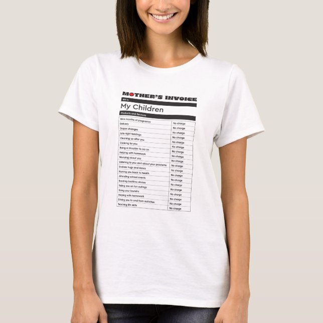 Camiseta de la factura de amor de la madre - regal (Anverso)