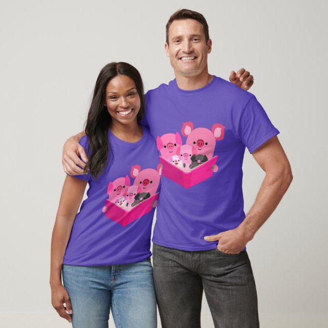 Camiseta De La Familia De Cerdos De Personalizado  (Unisexo)