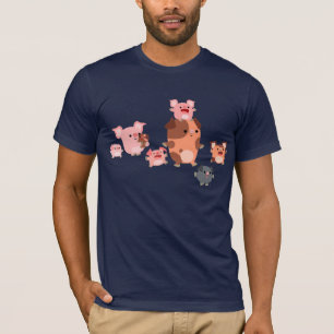 Camiseta De La Familia De Cerdos Personalizado