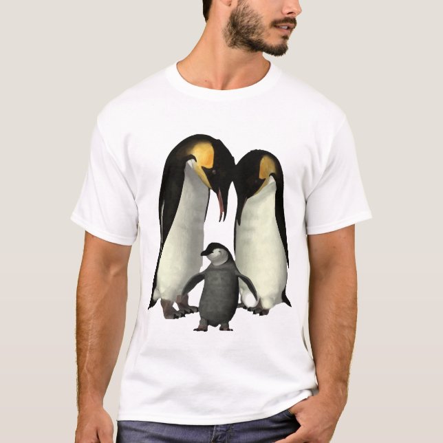 Camiseta de la familia del pingüino (Anverso)