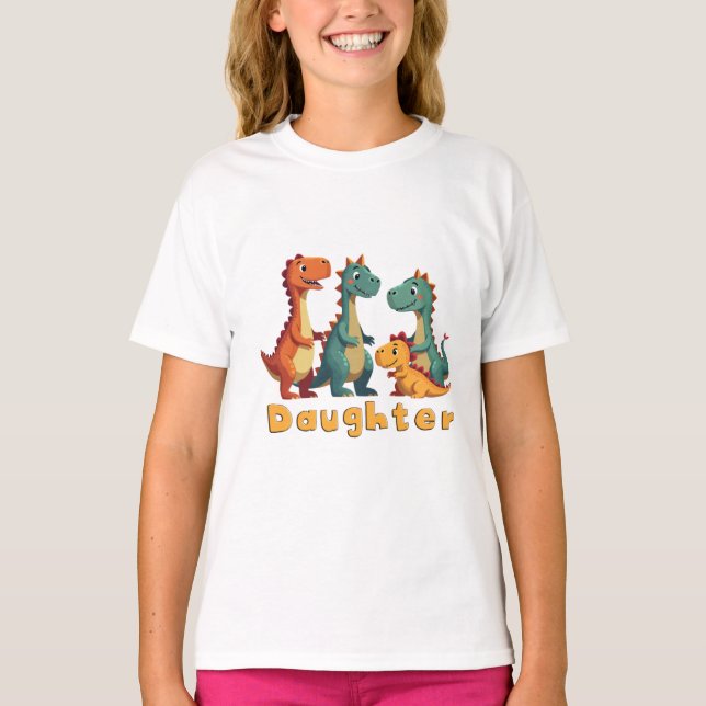 Camiseta de la familia Dinosaur (hija) (Anverso)