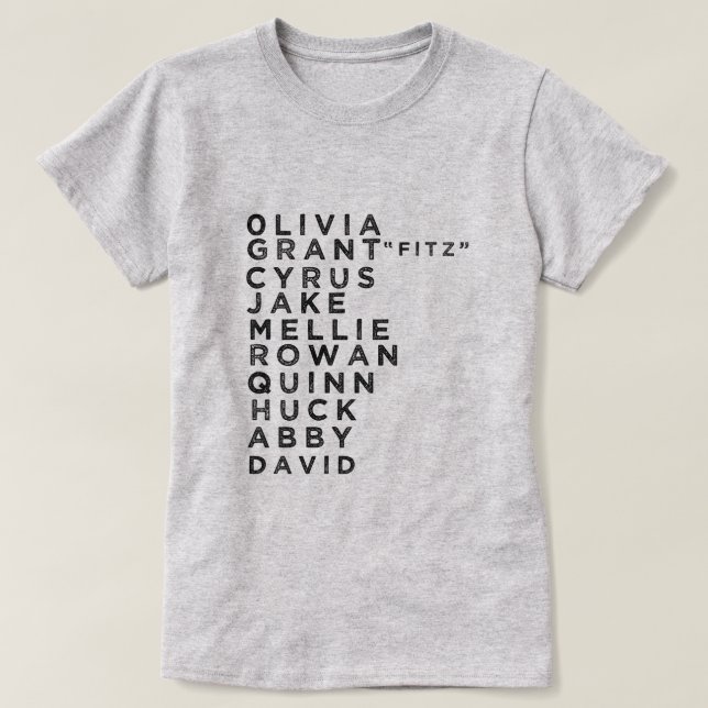 CAMISETA DE LA FAN DEL CARÁCTER DEL ESCÁNDALO (Diseño del anverso)
