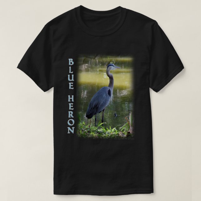 Camiseta de la fauna de la garza de gran azul (Diseño del anverso)