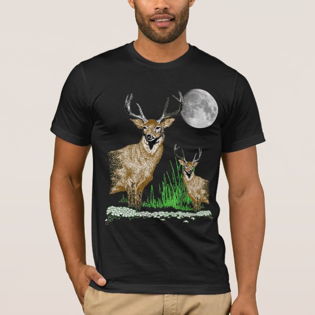 Camiseta de la fauna del arte de los ciervos (Anverso)
