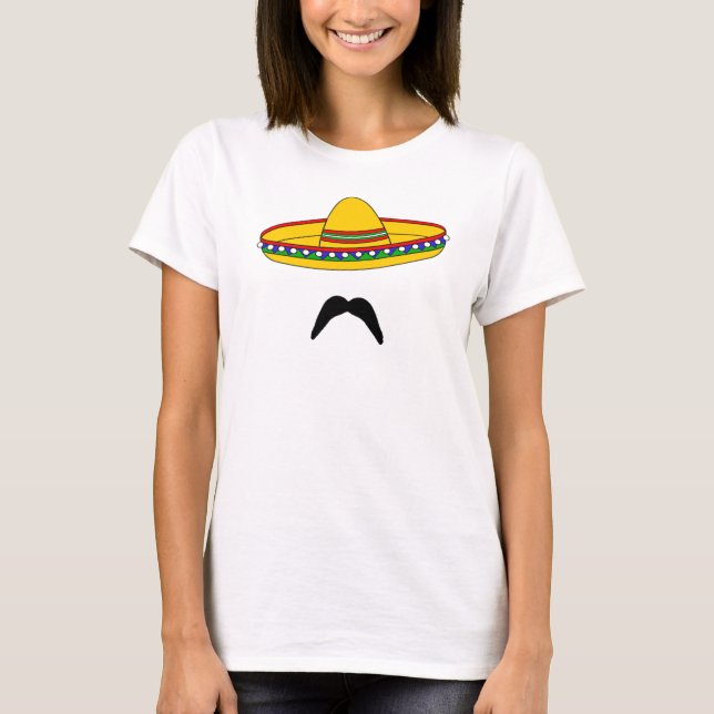 Camiseta de la fiesta de Cinco de Mayo del bigote (Anverso)