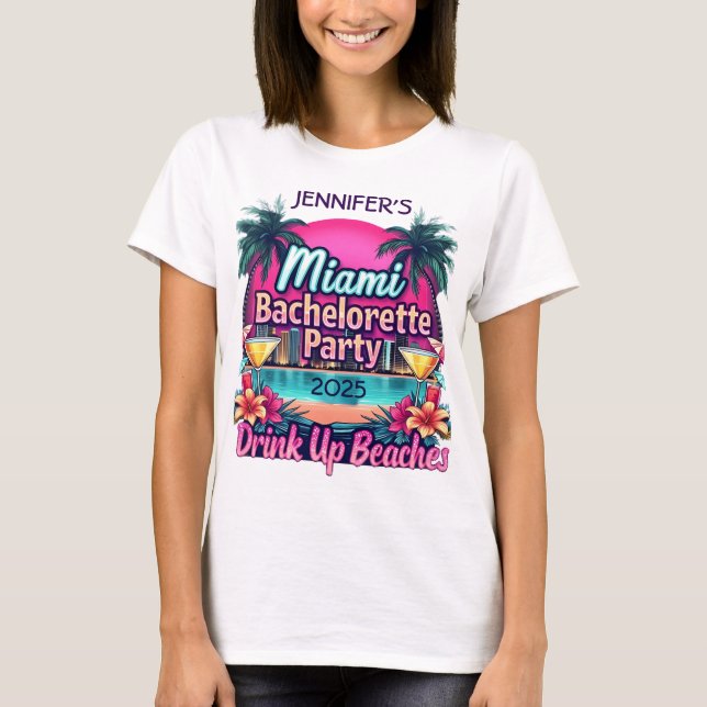 Camiseta de la fiesta de la soltera de Miami, pers (Anverso)