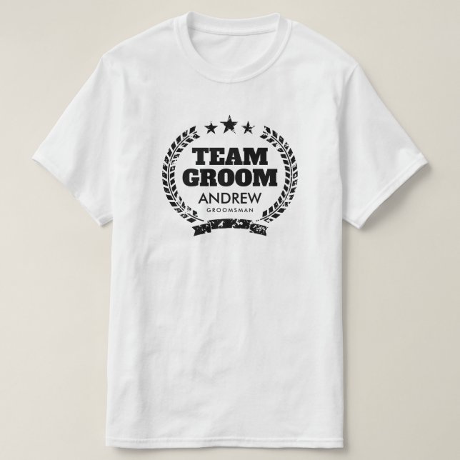 Camiseta de la fiesta de soltero Team Groom para l (Diseño del anverso)