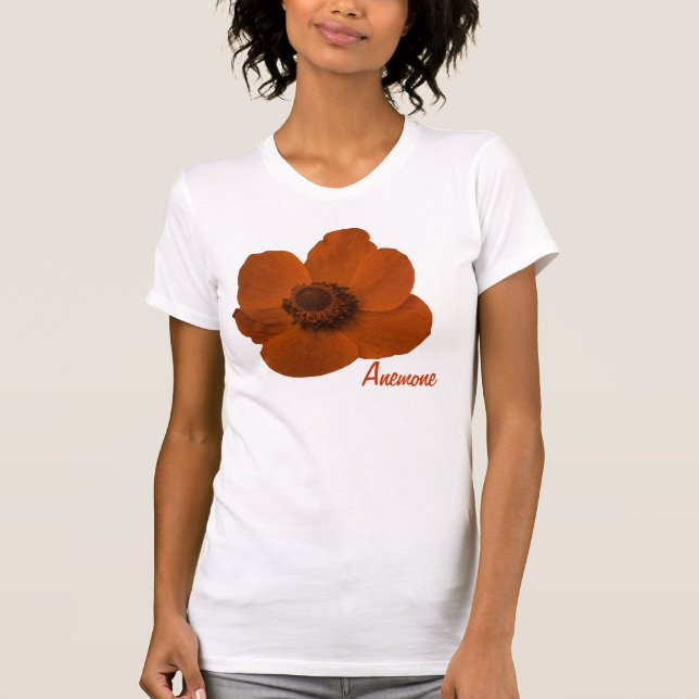 Camiseta de la flor de Anemone marrón personalizab (Anverso)