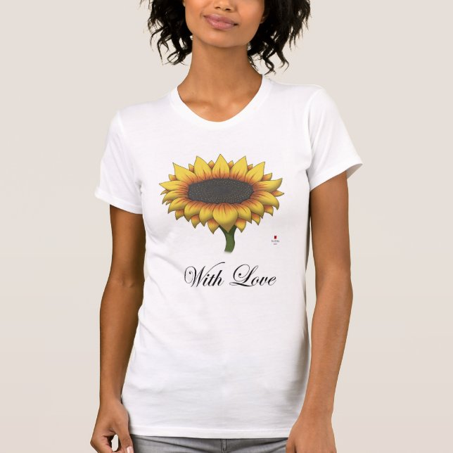 Camiseta de la flor de Sun (con amor) (Anverso)