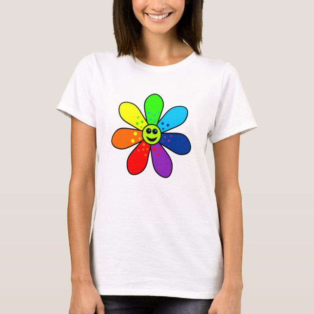 Camiseta de la flor del arco iris (Anverso)