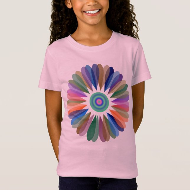 Camiseta de la flor del arco iris de la fantasía (Anverso)