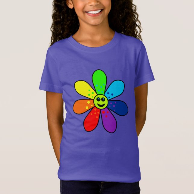 Camiseta de la flor del arco iris (niño) (Anverso)