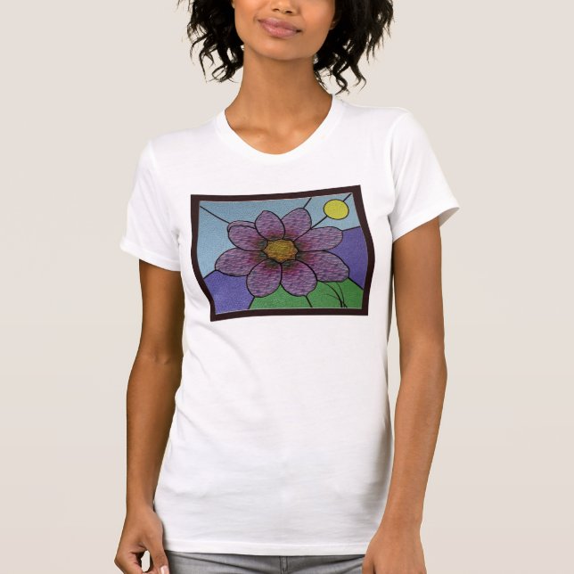 Camiseta de la flor del vitral (Anverso)